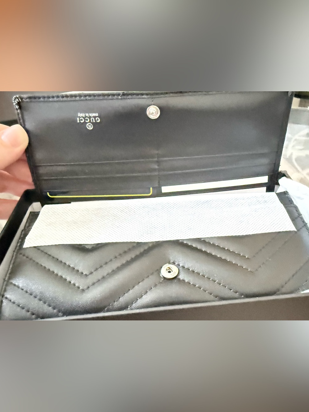 Buttery Smooth Black Quilted Wallet with Silver Hardware BNIB - Picture 5 of 7